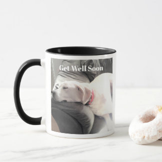 Sleeping Dog Photo Get Well Soon Green and Black   Tasse