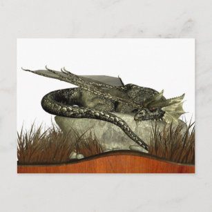 Sleeping Dragon on a Rock Postkarte