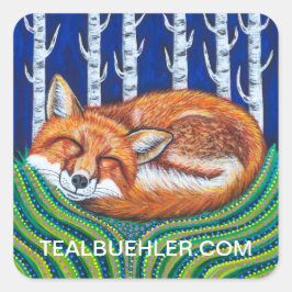 sLEEPING fOX Quadratischer Aufkleber