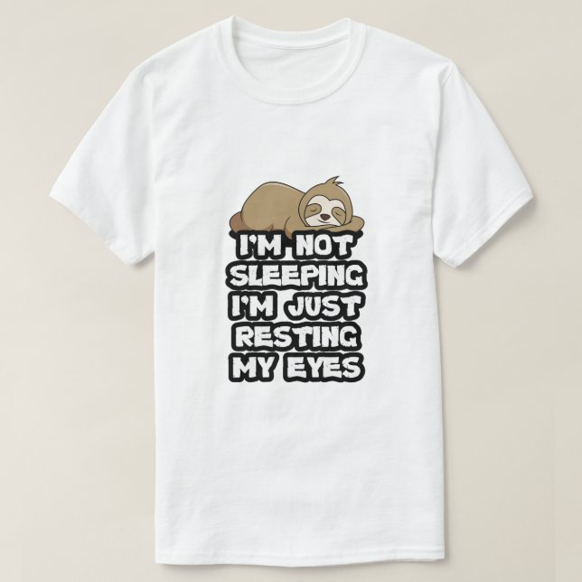 Sleeping Funny Sloth Vaters T - Shirt (Design vorne)