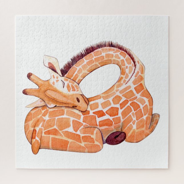 Sleeping Giraffe: Gentle Watercolor (Vertikal)