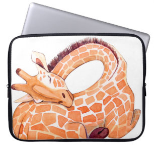 Sleeping Giraffe: Gentle Watercolor Laptopschutzhülle