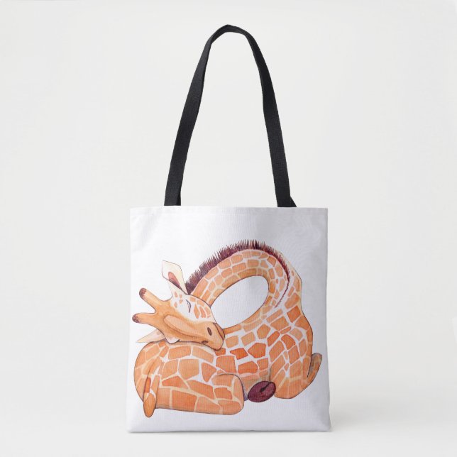 Sleeping Giraffe: Gentle Watercolor Tasche (Vorderseite)