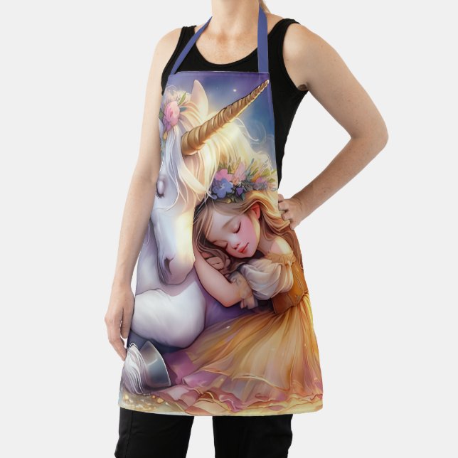 Sleeping Girl Unicorn Dreamscape Schürze (InSitu)