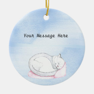 Sleeping Kitten Illustration Keramikornament