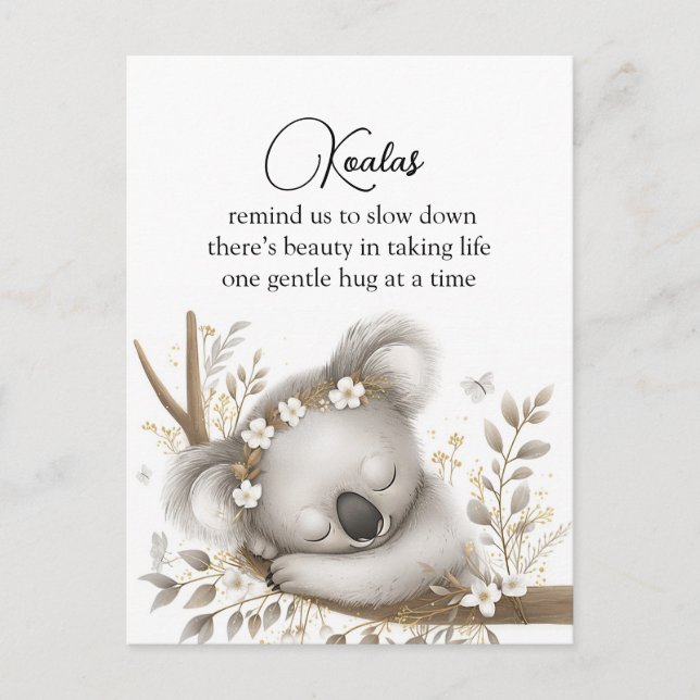 Sleeping Koala Cub Postkarte (Vorderseite)