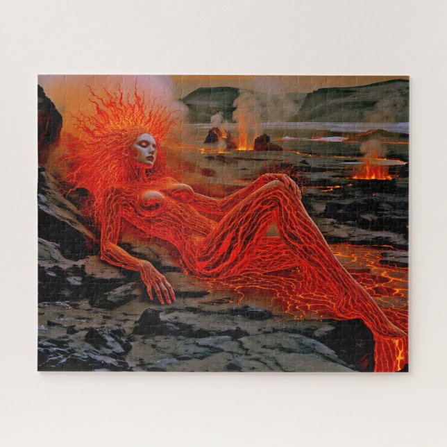 "Sleeping Magma" - Vulkanisches Frauenportrait (Horizontal)
