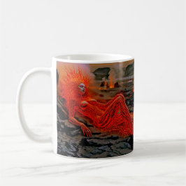 "Sleeping Magma" - Vulkanisches Frauenportrait Kaffeetasse