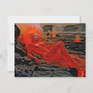 "Sleeping Magma" - Vulkanisches Frauenportrait Postkarte