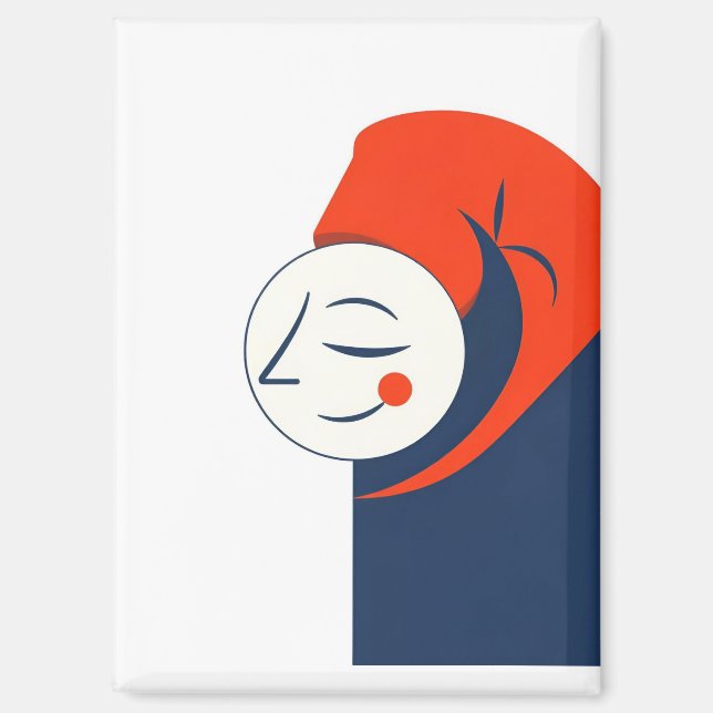 Sleeping man in night cap  magnet (Vorderseite)