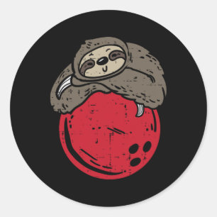 Sleeping on Bowling Ball Funny Bowler Men Wo Runder Aufkleber