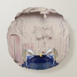 Sleeping Princess Round Pillow – Opalescent Dream Rundes Kissen