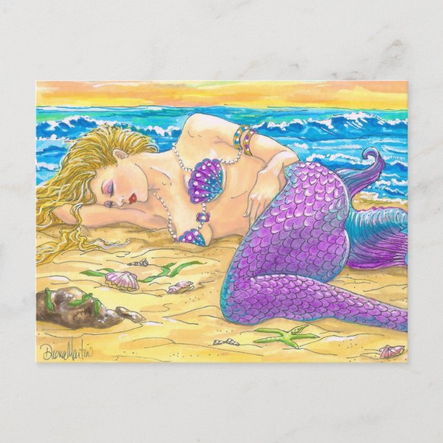 Sleeping Siren Postkarte (Vorderseite)