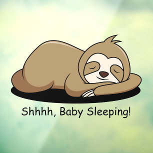 Sleeping Sloth Design Window Cloning Fensteraufkleber