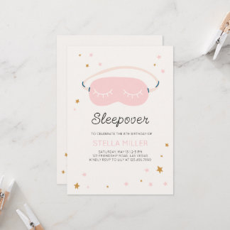 Sleepover Anniversaire Fête Invitation