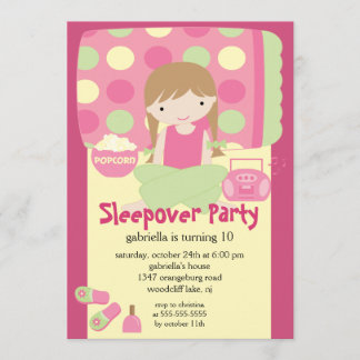 Sleepover Geburtstagsparty Einladung