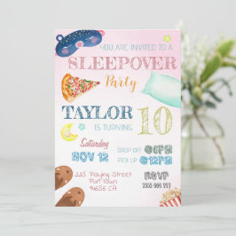 Sleepover Girl Slumber Party Geburtstagseinladung Einladung