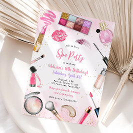 Sleepover Party Girl Spa Pink Birthday Invitation Einladung