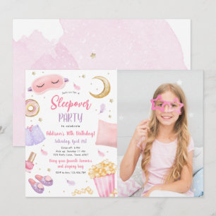 Sleepover Slumber Party Girl Wellness-Center Rosa  Einladung