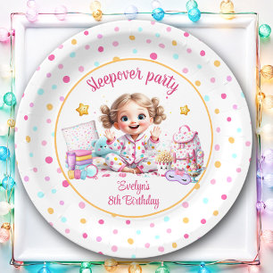 Sleepover Slumber Party Rosa Niedliches Mädchen Ge Pappteller