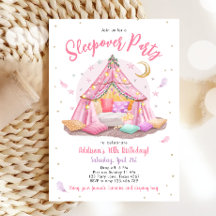 Sleepover Slumber Partys Glamping Zelt Geburtstag