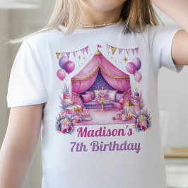 Sleepover squad Girl Geburtstagsrosa lila Glitzer T-Shirt