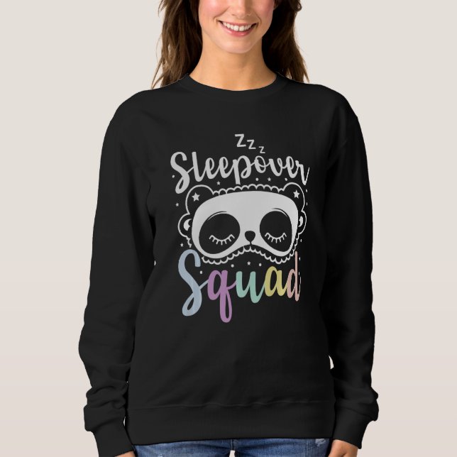 Sleepover Squad Party Panda schlafend Nägel und Ma Sweatshirt (Vorderseite)