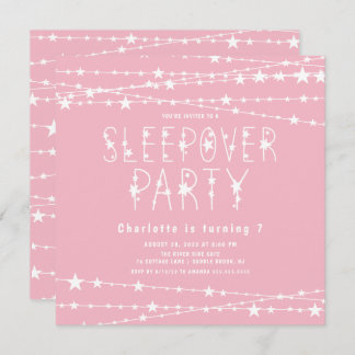 Sleepover Stars Geburtstagsparty Einladung