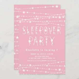 Sleepover Stars Geburtstagsparty Einladung