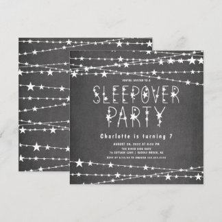 Sleepover Stars Geburtstagsparty Einladung