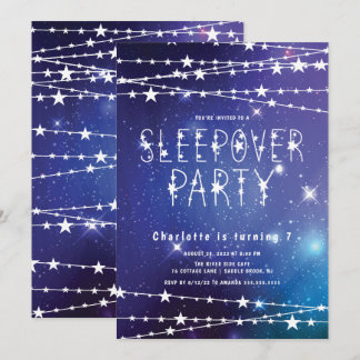 Sleepover Stars Geburtstagsparty Einladung