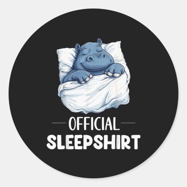 Sleepshirt Cute Sleeng Hip Animal Lovers Pajama  Runder Aufkleber (Vorderseite)