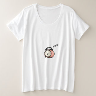 Sleepy Alarm Clock Cartoon – Still Not Awake Große Größe T-Shirt