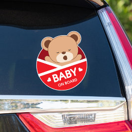 Sleepy Baby Bear Baby À Bord Sticker Voiture