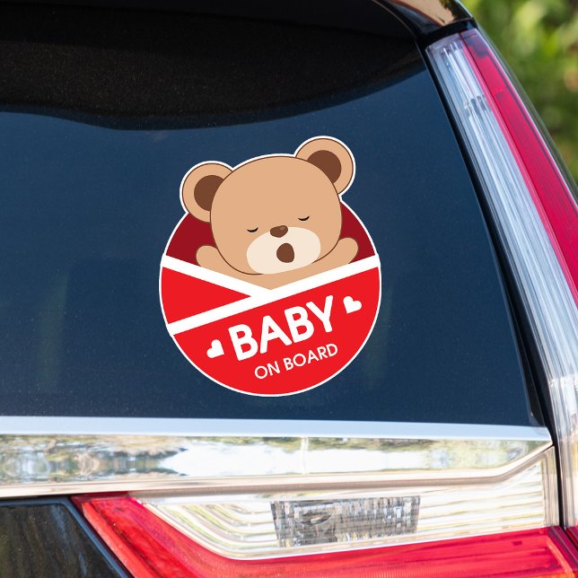 Sleepy Baby Bear Baby À Bord Sticker Voiture (Créateur téléchargé)