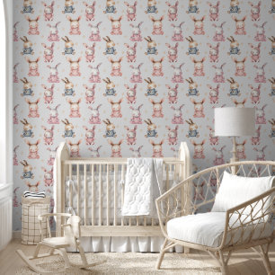 Sleepy Baby Bunny Rabbits Kinderzimmer Room Tapete