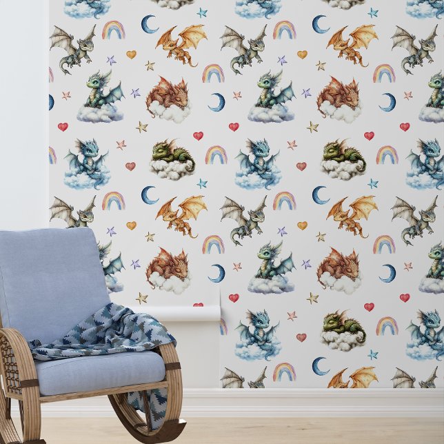 Sleepy Baby Dragon Kinderzimmer Kinderzimmer Tapete (Von Creator hochgeladen)