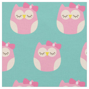 Sleepy Baby Girl Owls Niedliches Kinderzimmer Deko Stoff