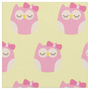 Sleepy Baby Girl Owls Niedliches Kinderzimmer Deko Stoff