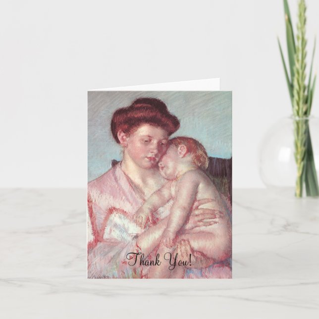 Sleepy Baby von Mary Cassatt, vielen Dank Dankeskarte (Vorderseite)