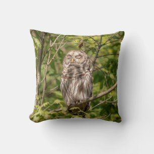 Sleepy Barred Owl Kissen