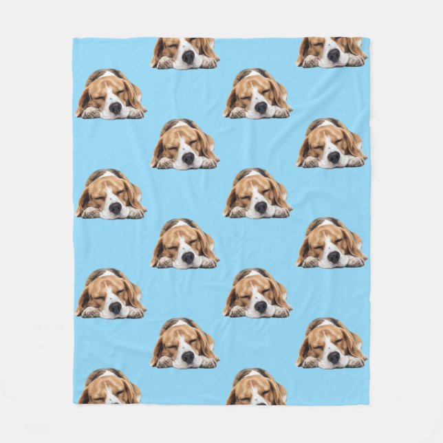 Sleepy Beagle Dog Blanket Fleecedecke (Vorderseite)