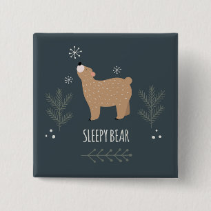 Sleepy Bear Button
