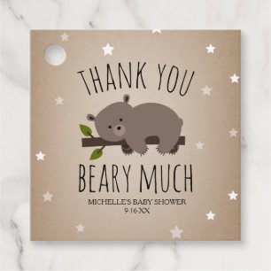 Sleepy Bear Cub Cardstock Stars Kinderdusche Geschenkanhänger