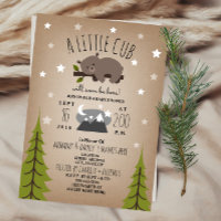 Sleepy Bear Cub Mountains Kinderdusche Einladung