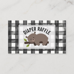 Sleepy Bear Gingham Baby Dusche Windelwanne Begleitkarte