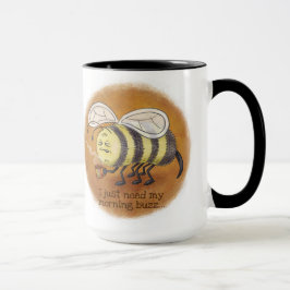 Sleepy Bee Morning Buzz mit schwarzem Griff Tasse