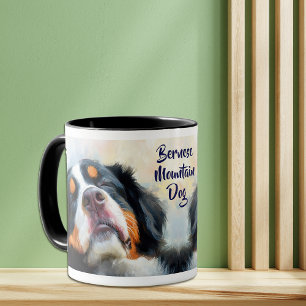 Sleepy Bernese Mountain Dog Portrait Tasse