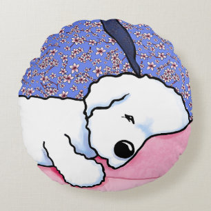 Sleepy Bichon Rundes Kissen
