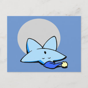 Sleepy Blue Star Postcard Postkarte